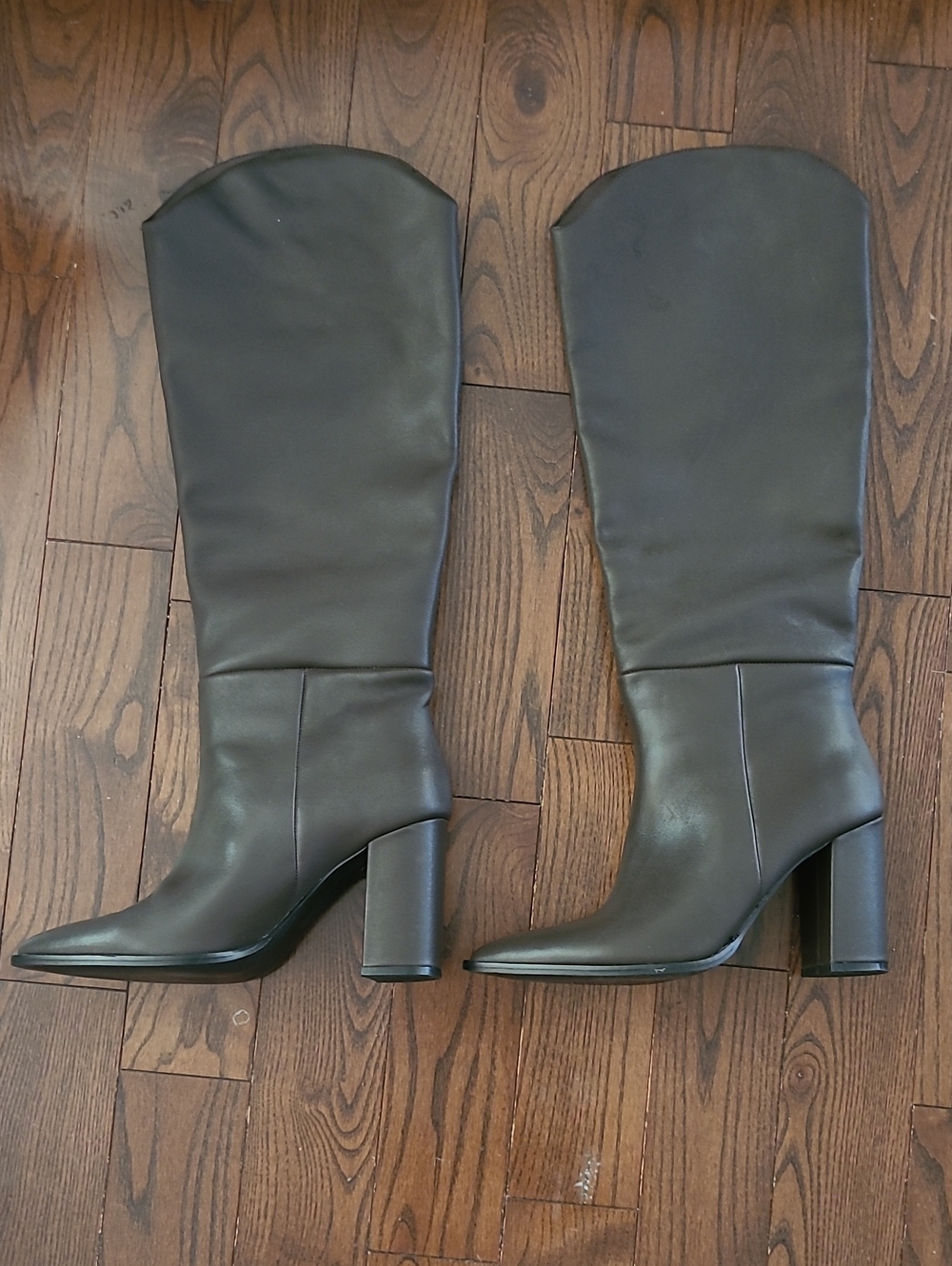 New Steve Madden Bixby Leather upper Dark Brown Knee-High Block Heel Boots - 9
